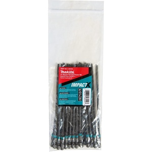 Makita A-99194 Impactx #1 Square Recess 6″ Power Bit, 25 Pack, Bulk(25-Pack)