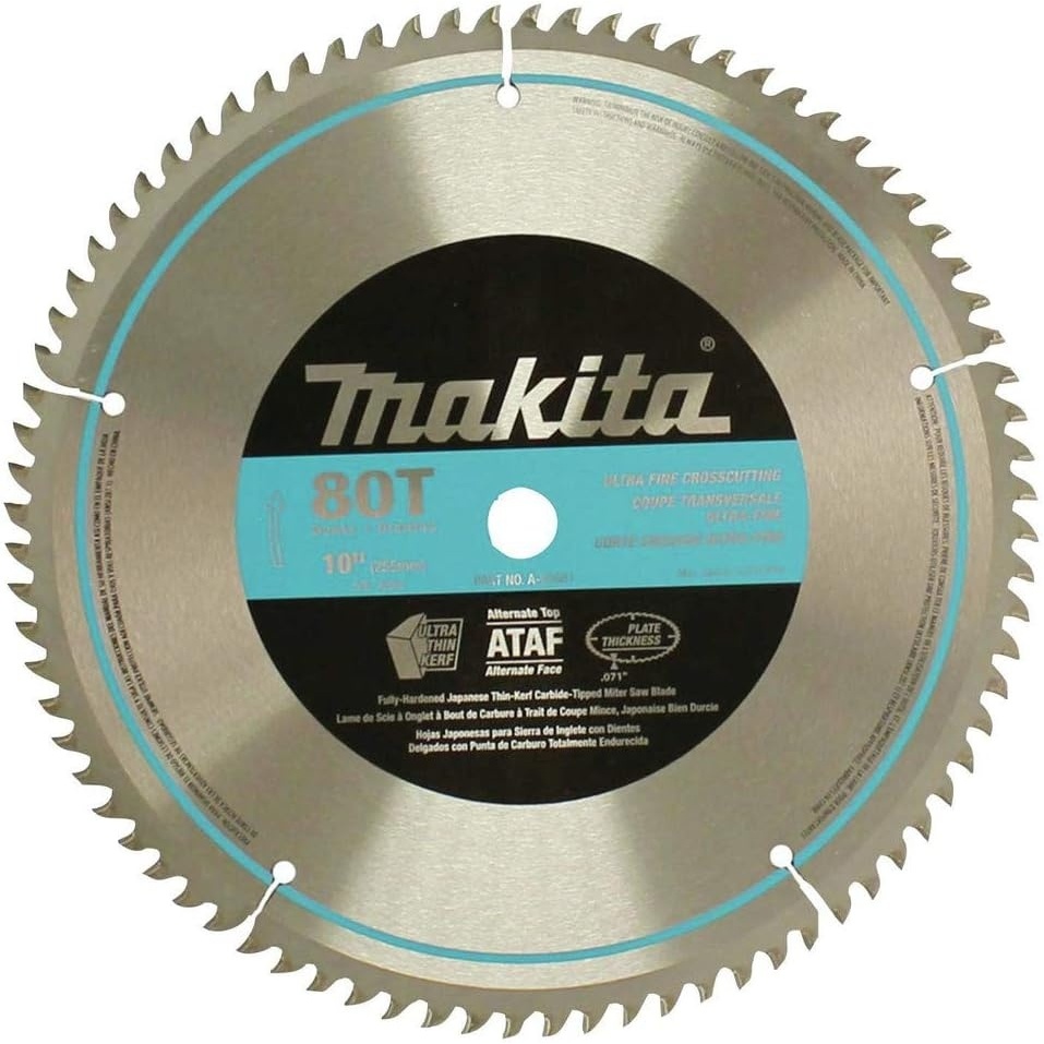 image:imageMakita A93681 10Inch 80 Tooth Micro Polished Mitersaw Blade Silver