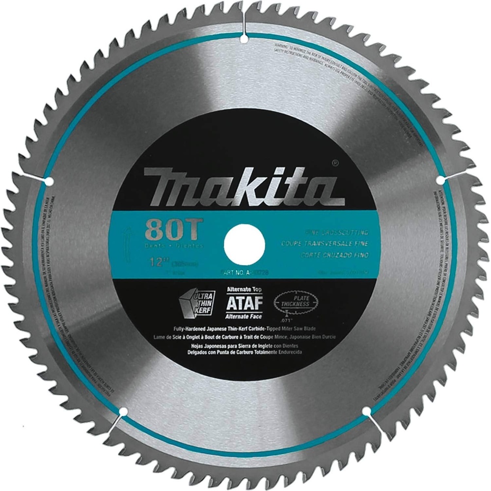 image:imageMakita A93728 12Inch 80 Tooth Micro Polished Mitersaw Blade