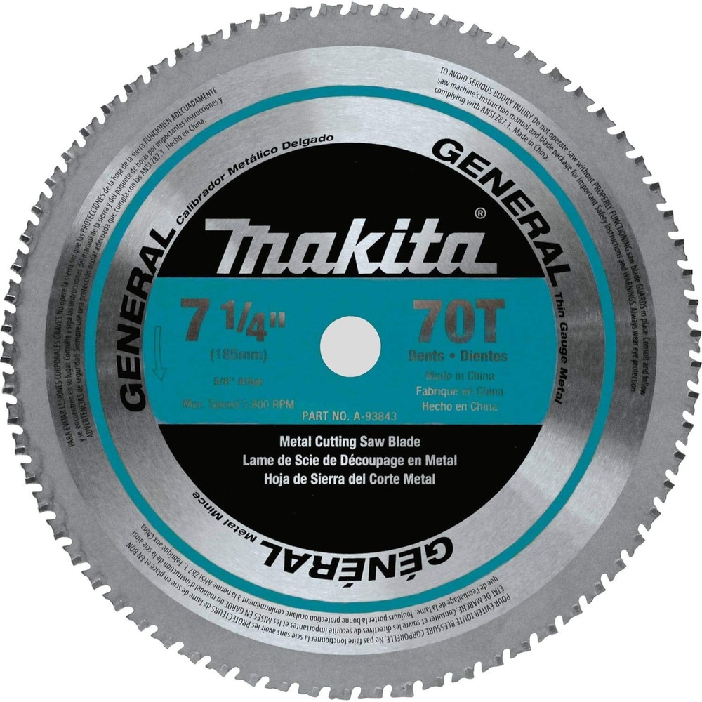 image:imageMakita A93843 714Inch 70Teeth Carbide Metal Cutting Blade Silver