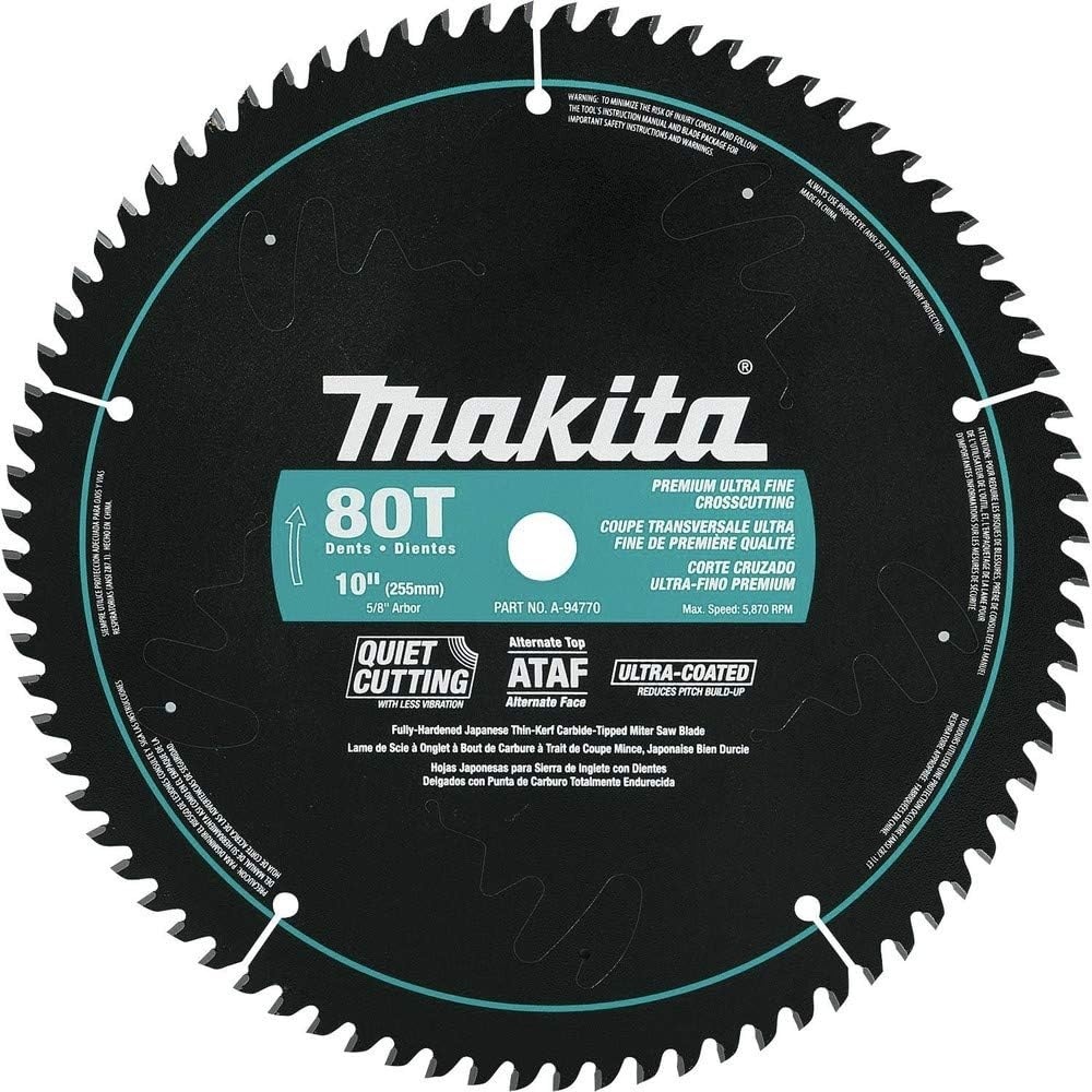 image:imageMakita A94770 10Inch 80 Tooth Ultra Coated Mitersaw Blade  Black
