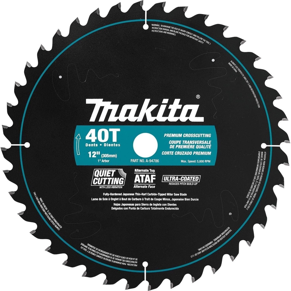 image:imageMakita A94786 12Inch 40 Tooth Ultra Coated Mitersaw Blade  Black