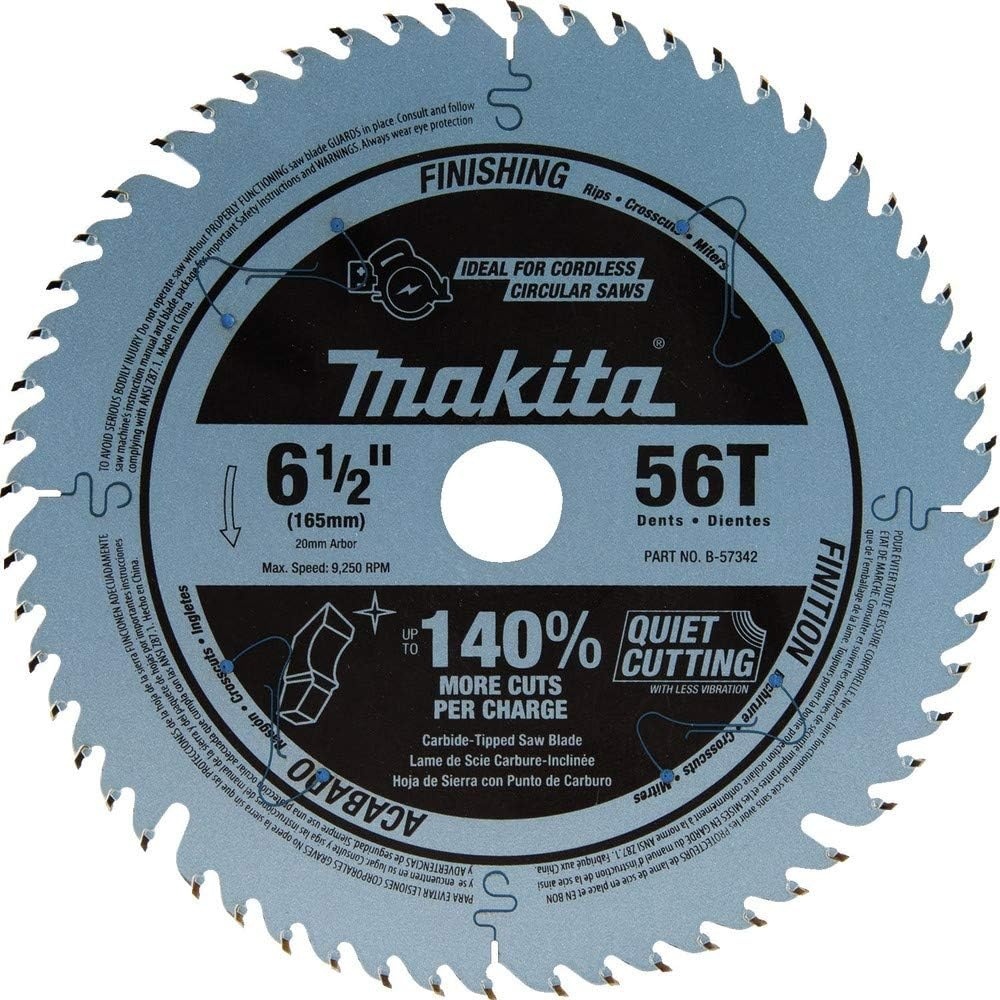 image:imageMakita B57342 612 56T CarbideTipped Cordless Plunge Saw Blade