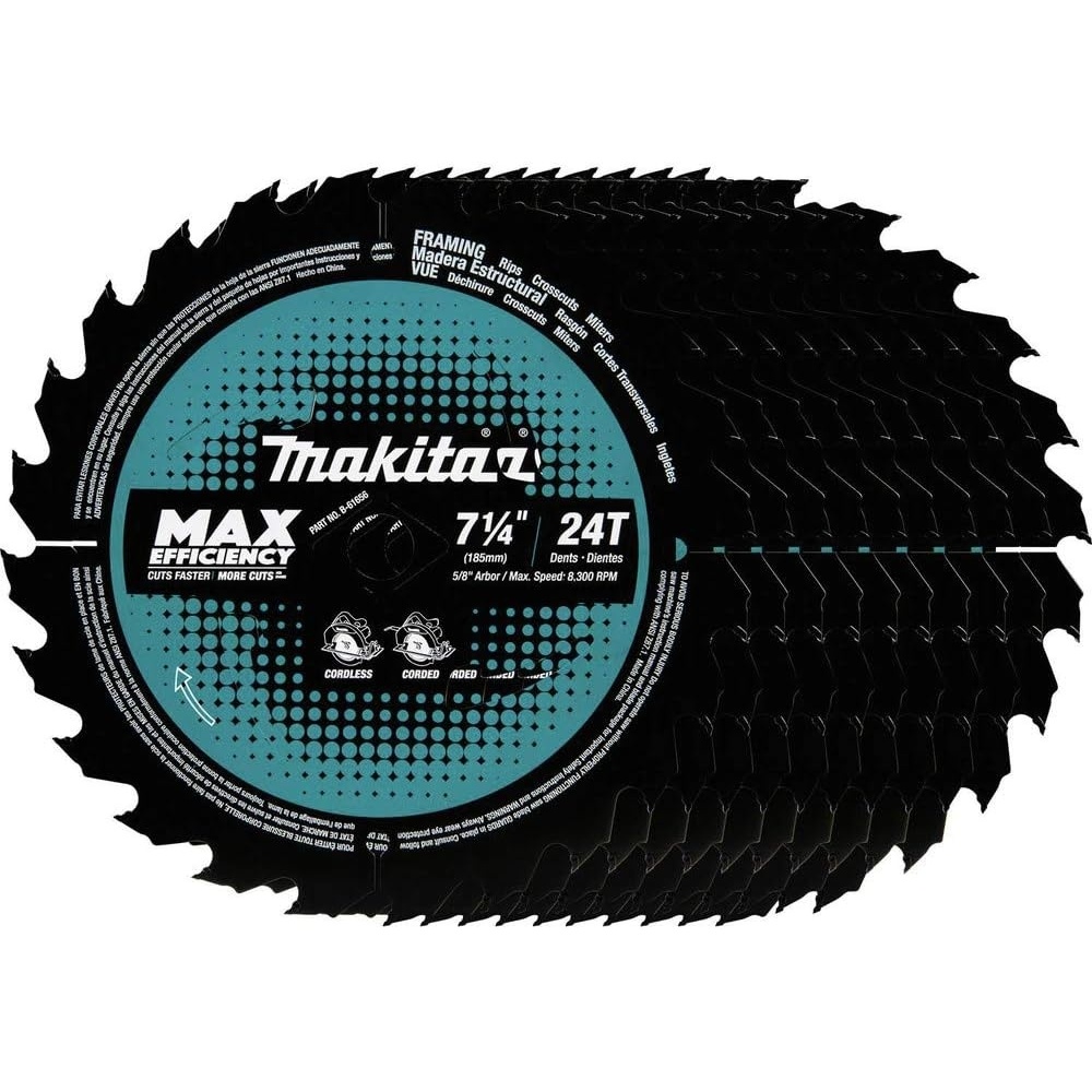image:imageMakita B616563 714 24T CarbideTipped Max Efficiency Circular Saw Blade Framing 3pk10Pc