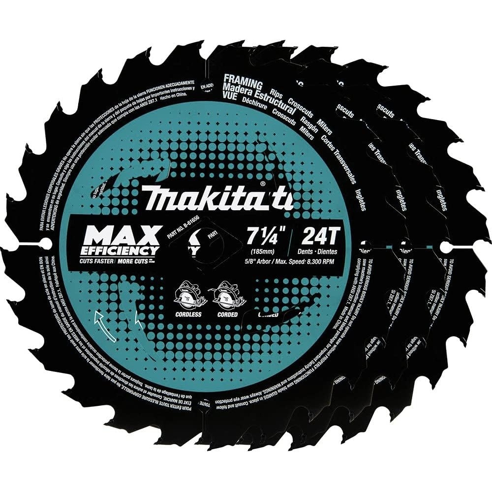 image:imageMakita B616563 714 24T CarbideTipped Max Efficiency Circular Saw Blade Framing 3pk3Pc