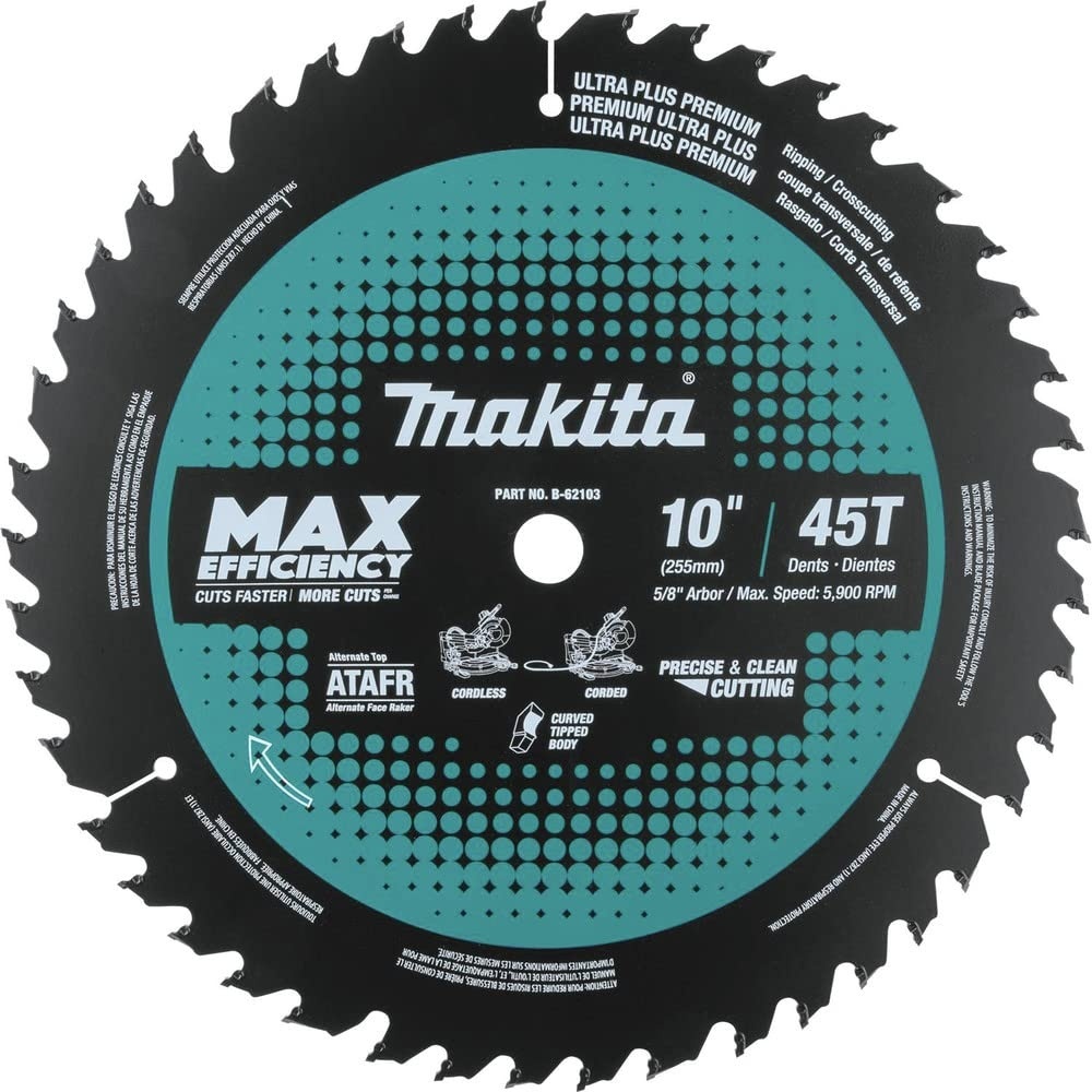 image:imageMakita B62103 10 45T CarbideTipped Max Efficiency Miter Saw Blade