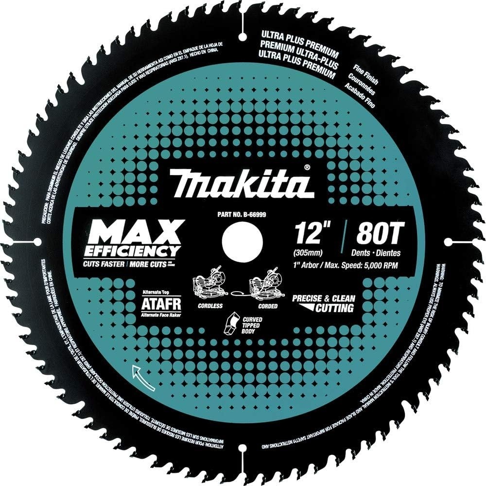 image:imageMakita B66999 12 80T CarbideTipped Max Efficiency Miter Saw Blade
