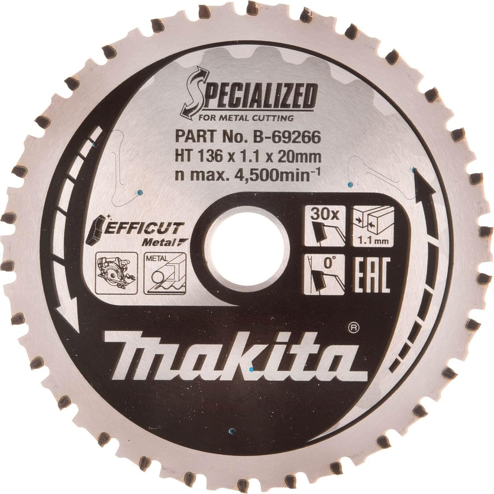 image:imageMakita B69222 538 30T CarbideTipped Max Efficiency Saw Blade MetalGeneral Purpose