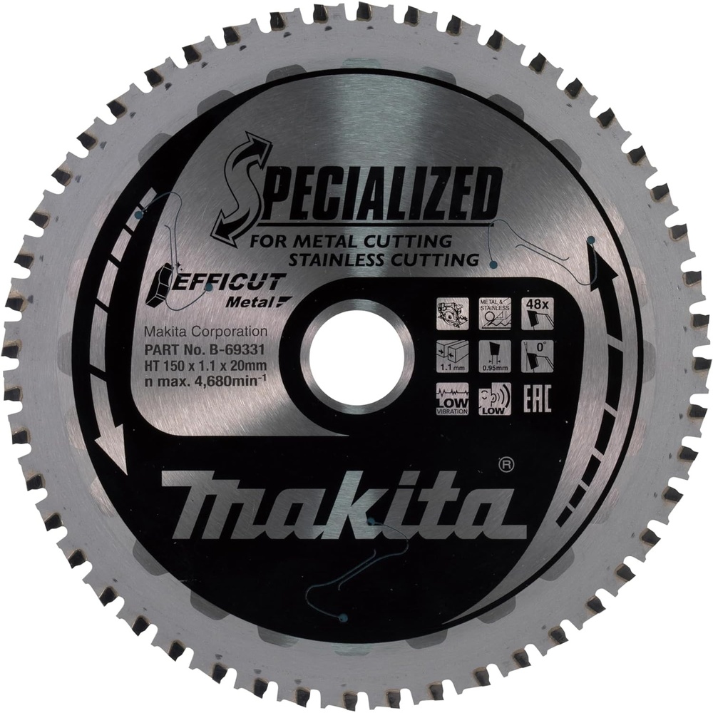 image:imageMakita B69250 578 48T CarbideTipped Max Efficiency Saw Blade Thin Metal