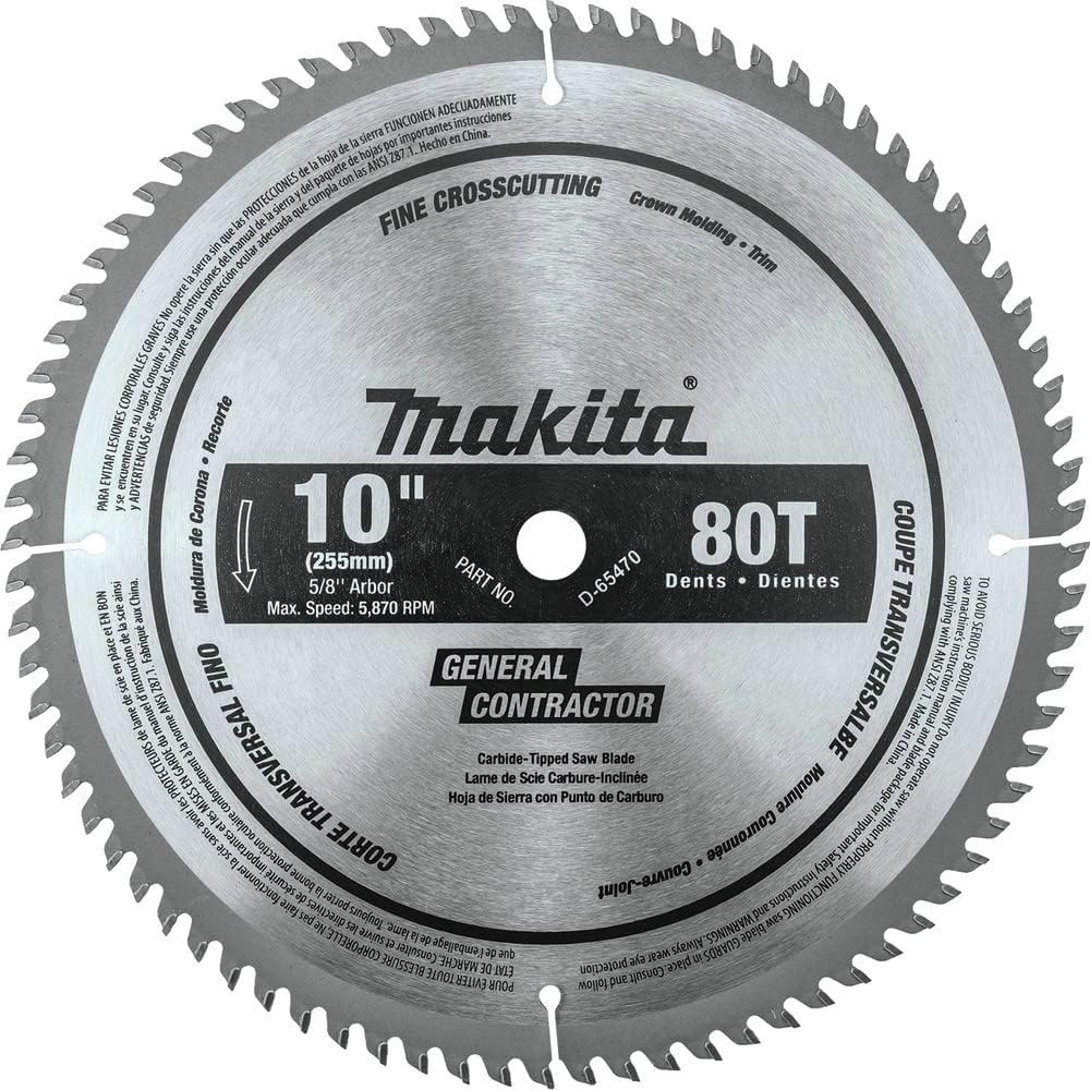 image:imageMakita D65470 10 80T MicroPolished Miter Saw Blade Fine Crosscutting
