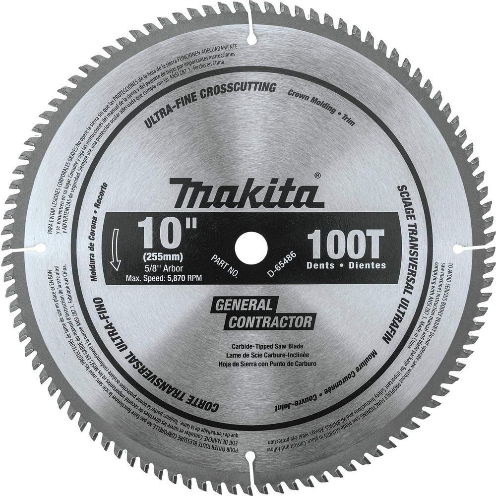 image:imageMakita D65486 10 100T Polished Miter Saw Blade UltraFine Crosscutting