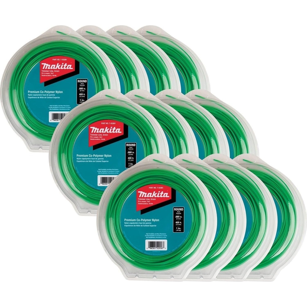 image:imageMakita T03707 Round Trimmer Line 0080 Green 400 1 lbs 12pk