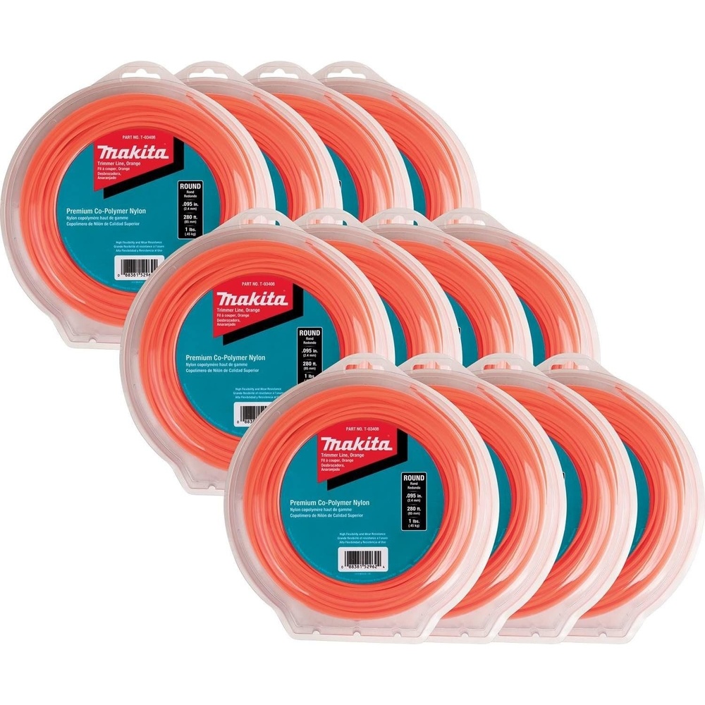 image:imageMakita T03729 Round Trimmer Line 0095 Orange 280 1 lbs 12pk