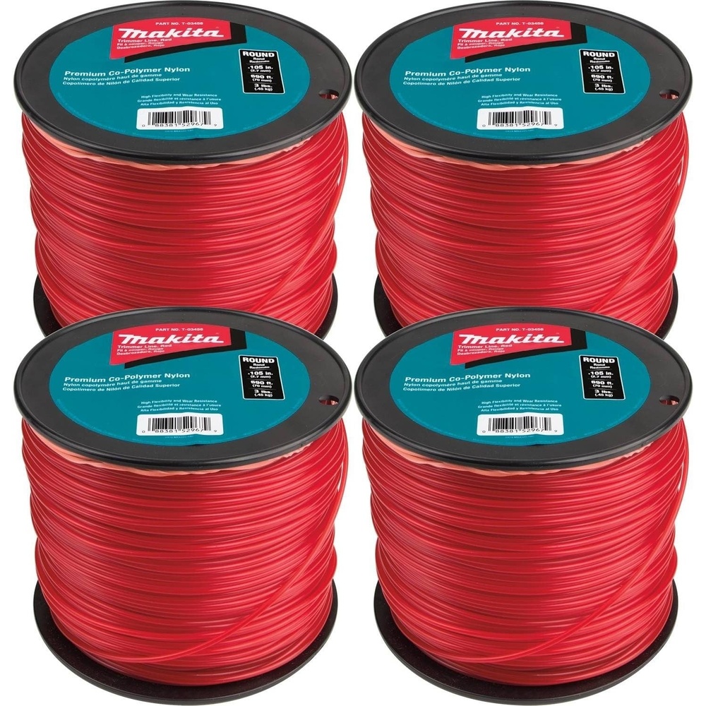 image:imageMakita T03763 Round Trimmer Line 0105 Red 690 3 lbs 4pk