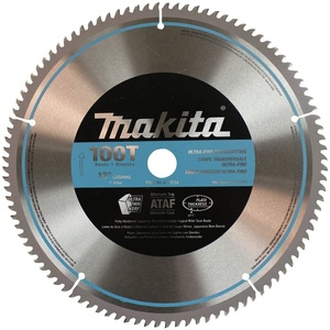 MAKITA 12″ X 1″ 100T MICRO POLISHED MITER SAW BLADE, A-93734 , Silver((Pack of 1))