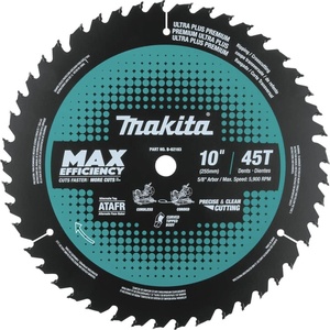 Makita B-62103 10″ 45T Carbide-Tipped Max Efficiency Miter Saw Blade