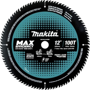 Makita B-67000 12″ 100T Carbide-Tipped Max Efficiency Miter Saw Blade((Pack of 1))