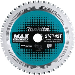 Makita B-69238 5-3/8″ 45T Carbide-Tipped Max Efficiency Saw Blade, Ferrous Metal-Thin Gauge