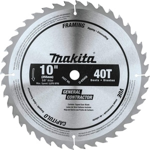 Makita D-65458 10″ 40T Polished Miter Saw Blade, General Purpose