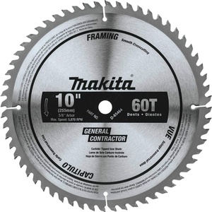 Makita D-65464 10″ 60T Micro-Polished Miter Saw Blade, Smooth Crosscutting