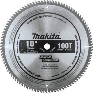Makita D-65486 10″ 100T Polished Miter Saw Blade, Ultra-Fine Crosscutting