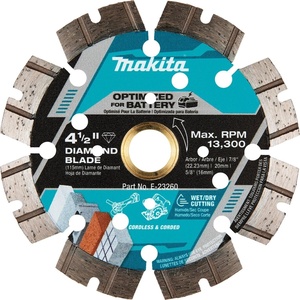 Makita E-23260 4-1/2″ Thin Kerf Diamond Blade, Segmented, General Purpose