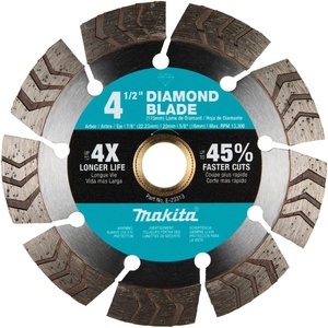 Makita E-23313 4-1/2″ Diamond Blade, Segmented Turbo, General Purpose