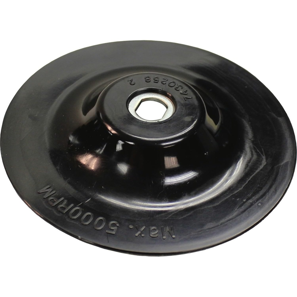 image:imageMakita 7430258 5 Plastic Backing Pad Black  Sander Accessory  Hook Loop Attachment  Durable Construction  Replacement Part  Secure Disc Support  Lightweight Design