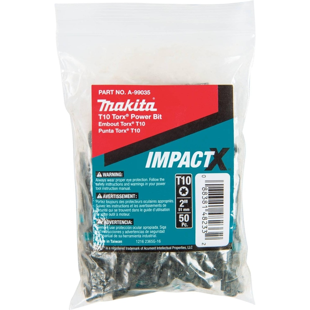 image:imageMakita A99057 Impactx T20 Torx 2 Power Bit 50 Pack Bulk50Pack