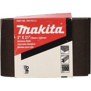 Makita 742308-3 3-Inch x 21-Inch Abrasive Sanding Belt, 80 Grit (10/Pk)(3″ x 21″)