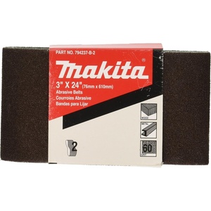 Makita 742312-8E 3-Inch x 24-Inch Abrasive Sanding Belt, 120 Grit (10/Pk)(3″ x 24″)