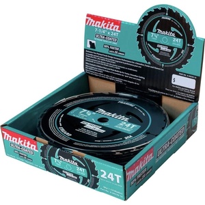 Makita A-94530-10 7-1/4″ 24T Carbide-Tipped Ultra-Coated Circular Saw Blade, Framing, 10/pk, Black