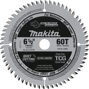 Makita A-99998 6-1/2″ 60T (Tcg) Carbide-Tipped Cordless Plunge Saw Blade