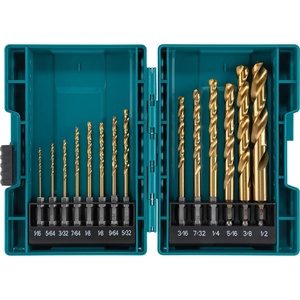 Makita B-65399 Impact Gold 14 Pc. Titanium Drill Bit Set, 1/4 in. Hex Shank(14-Piece)