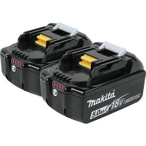 Makita BL1850B-2 18V LXT Lithium-Ion 5.0Ah Battery, 2/pk, Black(Two Batteries)