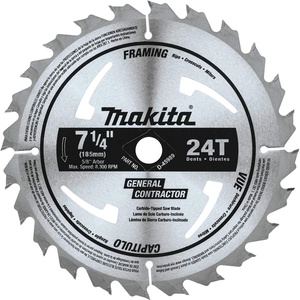 Makita D-45989 7-1/4″ 24T Carbide-Tipped Circular Saw Blade, Framing/General Purpose