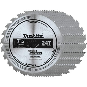 Makita D-45989-10 7-1/4″ 24T Carbide-Tipped Circular Saw Blade, Framing/General Purpose, 10/pk