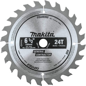 Makita D-67022 6-1/2″ 24T Carbide-Tipped Circular Saw Blade, General Purpose