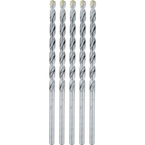 Makita E-10637 1/4″ x 6″ Carbide Tipped Percussion Masonry Hammer Drill Bits, 5/pk