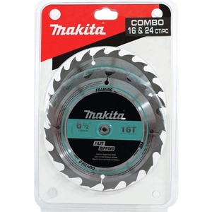 Makita T-01404 6-1/2″ 24T Carbide-Tipped Circular Saw Blade, Framing(24T & 16T)