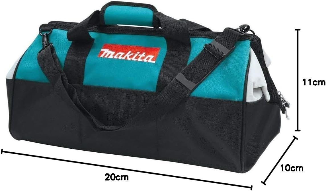 image:imageMakita 8313039 20 Contractor Tool Bag Durable Nylon Adjustable Shoulder Strap Multiple Storage Compartments Wide Mouth Opening Easy Tool Organization