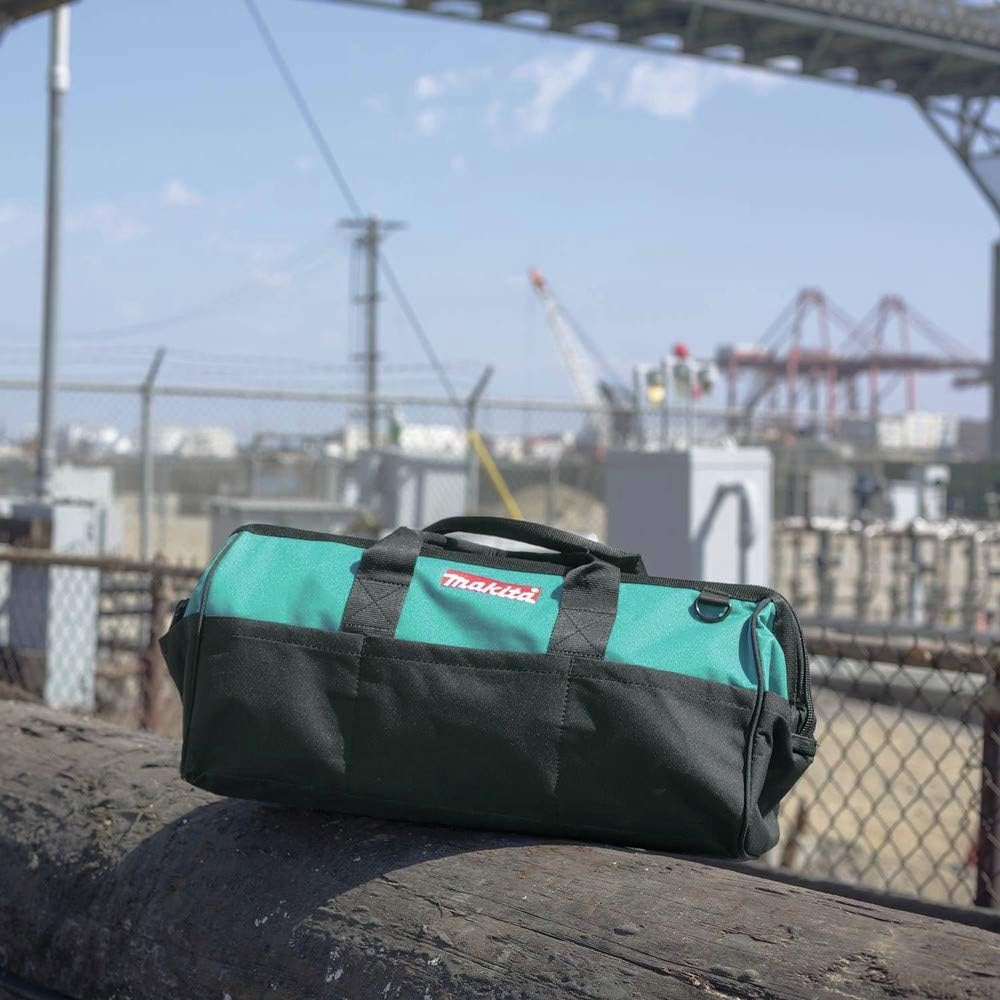 image:imageMakita 8313039 20 Contractor Tool Bag Durable Nylon Adjustable Shoulder Strap Multiple Storage Compartments Wide Mouth Opening Easy Tool Organization