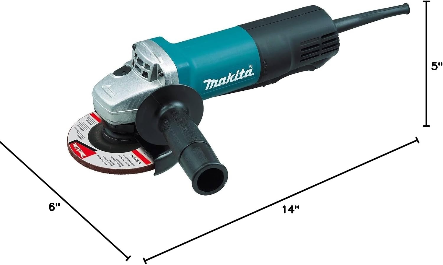 image:imageMakita 9557PB 412 Paddle Switch Angle Grinder with ACDC SwitchOne Size