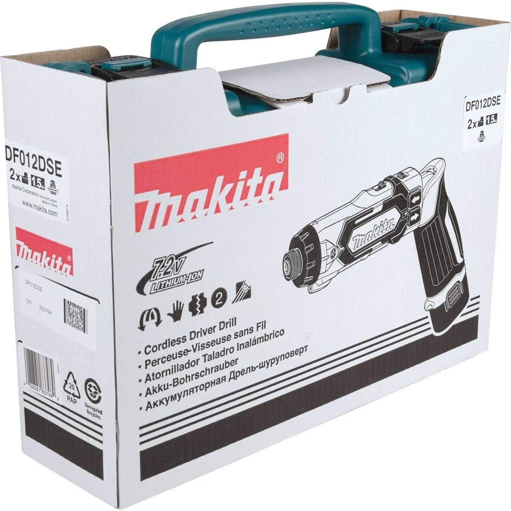 image:imageMakita DF012DSE 72V LithiumIon Cordless 14 Hex DriverDrill Kit with AutoStop ClutchHex DriverDrill Kit