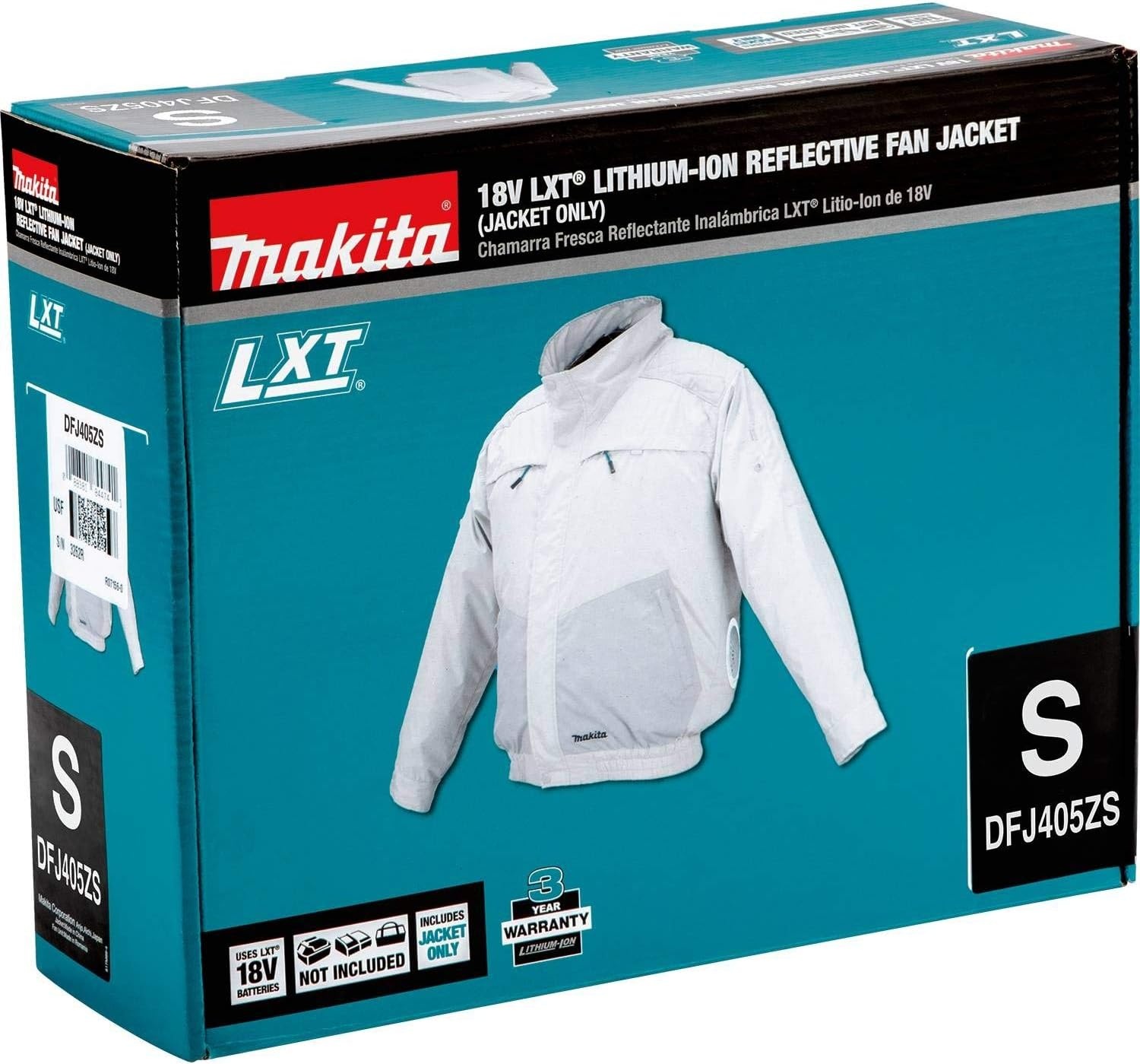 image:imageMakita DFJ405ZL 18V LXT LithiumIon Cordless UV Resistant Fan Jacket Jacket Only LSmall