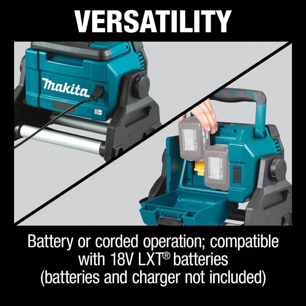 image:imageMakita DML809 18V X2 LXT LithiumIon CordlessCorded Work Light Light OnlyWork Light