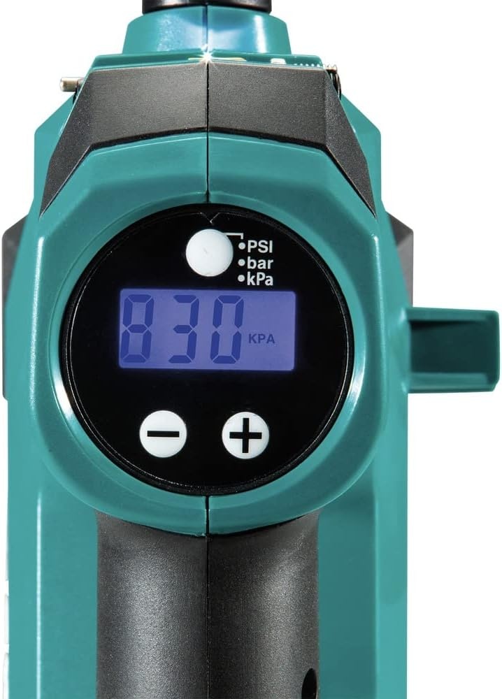 image:imageMakita DMP180ZX 18V LXT LithiumIon Cordless Inflator Battery Powered Tool Onlybattery and charger not includedPresta valve adapterSports ball needleTapered adapter TealCamo Green