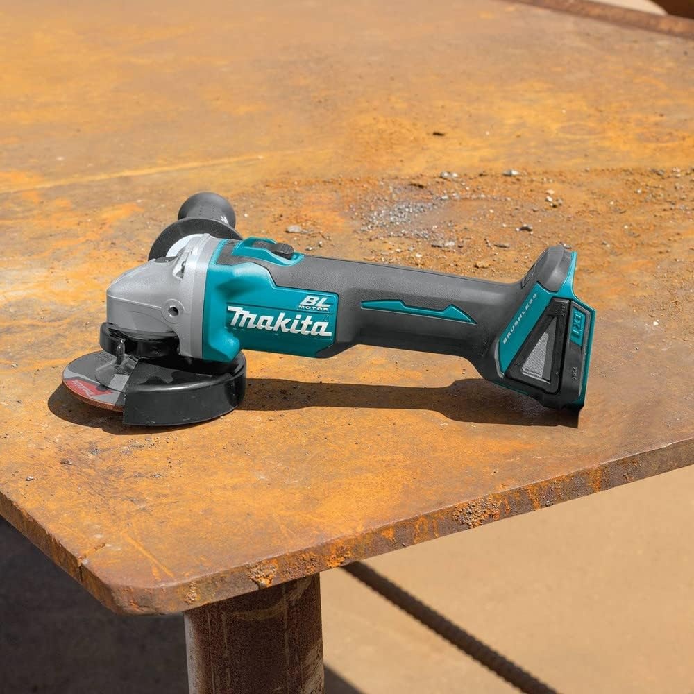 image:imageMakita XAG04Z 18V LXT LithiumIon Brushless Cordless 412 5 CutOffAngle Grinder Tool Only LithiumIon with 50Ah Battery Tool OnlyAngle Grinder
