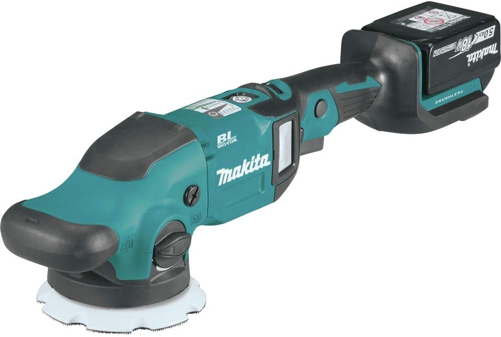 image:imageMakita XOP02T 18V LXT LithiumIon Brushless Cordless 5 6 Dual Action Random Orbit Polisher Kit 50AhKit