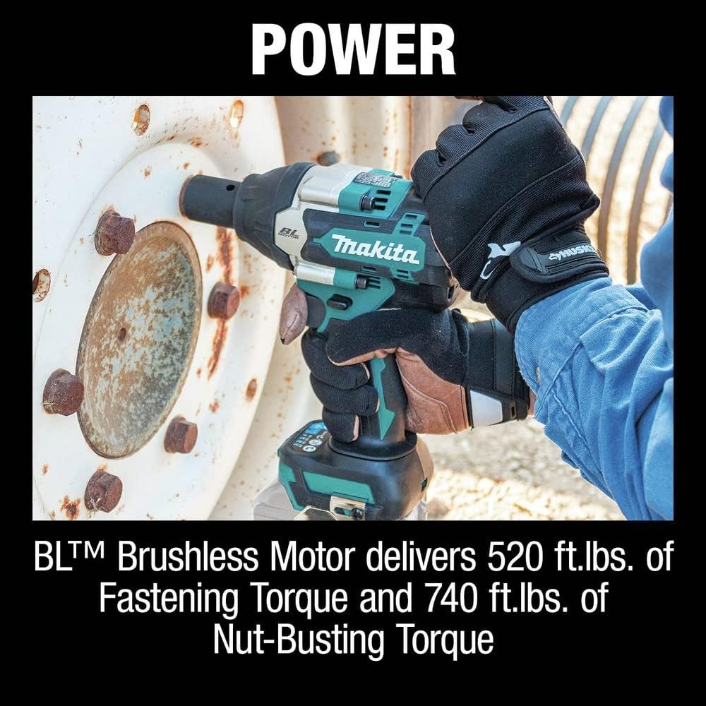 image:imageMakita XWT17Z 18V LXT LithiumIon Brushless Cordless 4Speed MidTorque 12 Sq Drive Impact Wrench wFriction Ring Anvil Tool OnlyImpact Wrench Only